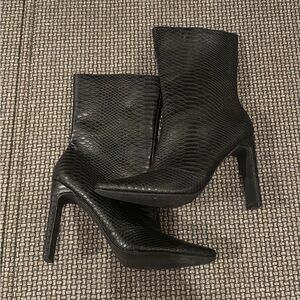 Black Textured Boots
